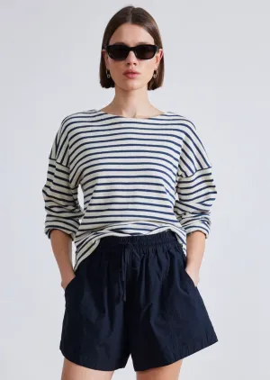 Barca Long Sleeve Shirt, Navy & Cream Stripe