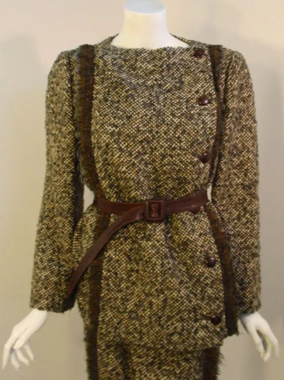 PAULINE TRIGERE 1980s 3 pc Wool Tweed Ensemble