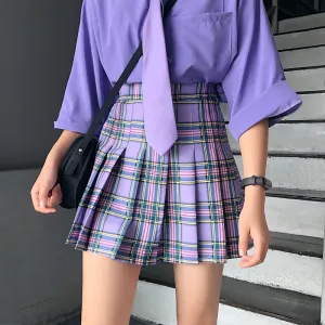"PURPLE PLAID" SKIRT K061902