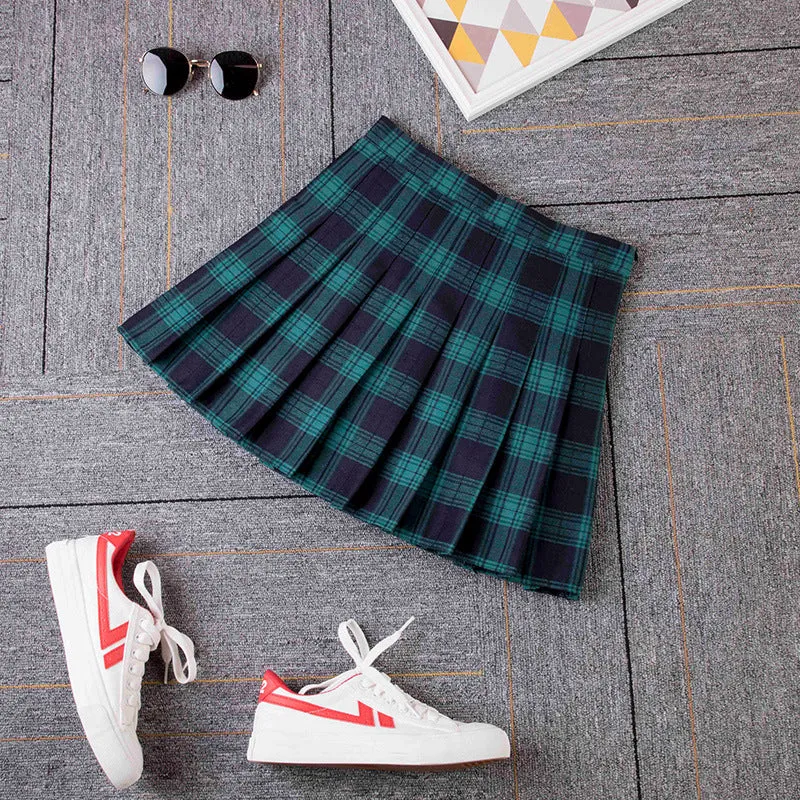 "THREE COLOR PLAID HIGH WAIST" SKIRT N102803