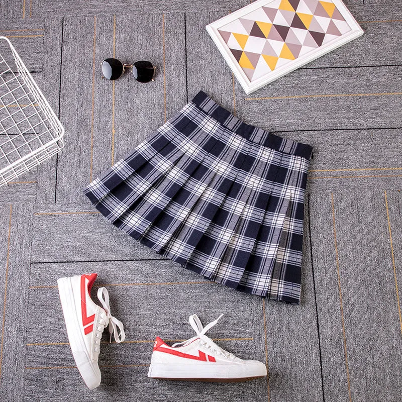 "THREE COLOR PLAID HIGH WAIST" SKIRT N102803