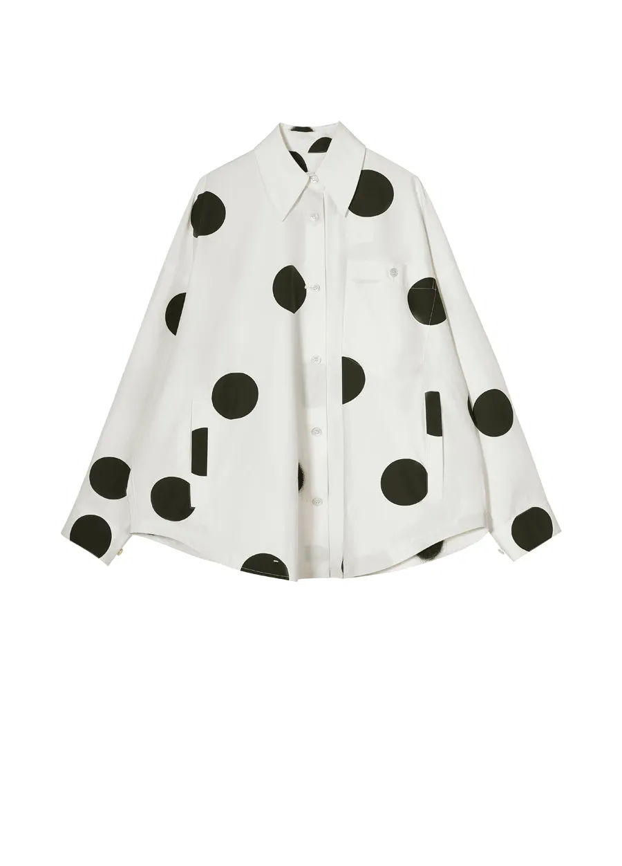 Shirt / JNBY Polka Dot Loose Fit  H-shape Shirt(100% cotton)